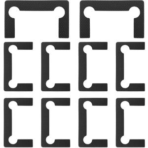 10 PCS Shower Door Hinge Shims Glass Shower Door Hinge Gaskets Anti-Slip Gasket Glass Hinge Replacement Kit Black (Black)