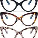 MMOWW Cat Eye Reading Glasses Fashion Cute Reader for Women (Black/Tortoise/Grey Powder)