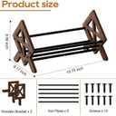 Desktop Bookshelf Organizer, Wood Office Tabletop Book Storage Rack, Tilting Bookcase for Books/CDs/Magazine Display (Black)