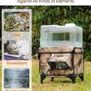 Indestructible Heated Cat House for Outside Winter, 100% Waterproof, Safe Escape Door, Insulated Outdoor Cat Shelter with Heater for Feral Barn Cat Kitty (Desert Camouflage, 13"x17"x18")