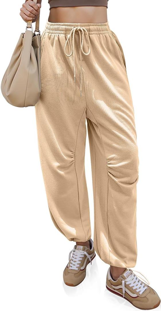 TARSE Sweatpants for Women Cinch Bottom Baggy Athletic Joggers Lounge Pants with Pockets (L)