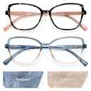 EYEGUARD Stylish Reading Glasses for Women Blue Light Blocking Readers with Spring Hinge Computer Eyeglasses +1.75