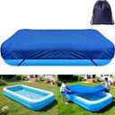 130 x 72 inch Inflatable Rectangular Pool Cover 10.83 x 6 ft Inflatable Rectangle Kid Pool Covers Garden Outdoor Above Ground Swimming Pool Shades Backyard Adult Pool Accessories