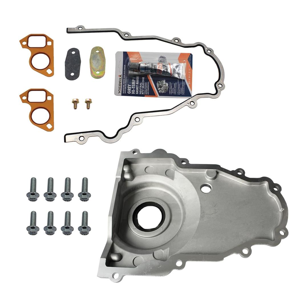 LS Timing Cover - 12633906 Front Timing Chain Cover with Gasket kit Compatible with LS2 and LS3 Engines