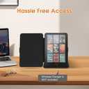 Slim Case for All-New 7" Kindle Paperwhite 12th Gen 2024&Kindle Colorsoft Signature Edition 2024, PU Leather Shell PC Cover with Auto Wake/Sleep,Black