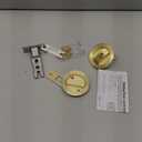 Round Pocket Door Lock - Brass Recessed 2 Sided Handle Pull Pocket Door Hardware, Sliding Pocket Door Lock with Key, Pocket Door Latch for Bed/Bath, 2-3/8" Backset, Gold (Entrance)