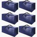 9 Pack Extra Large Moving Bags with Strong Zippers & Carrying Handles, Heavy Duty Storage Tote for Space Saving Moving Storage, Fold Flat, Alternative to Moving Box (Navy Blue)