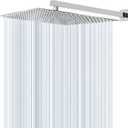 Shower Head with Extension Arm, High Pressure Square with ShowerArm, Stainless Steel Rainfall-Waterfall Full Body Coverage (16'' Shower with 20'' Arm, Chrome)