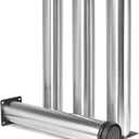 12 Inch Metal Furniture Legs Stainless Steel Adjustable Legs Silver Metal Legs Round Cabinet Legs for Coffee Table Cabinet Desk Sofa Shelves, Pack of 4