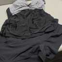 Women Tankini Swimsuits with Shorts - Two Piece Tummy Control Bathing Suits Top with Two Pockets Bottom Swimwear (Medium, Black Stripe)