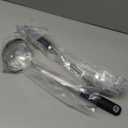 Stainless Steel Soup Ladle and Spaghetti Spoon Set, Heat Resistant Rubber Handle, Dishwasher Safe, Kitchen Utensils for Cooking, Stirring, Serving Pasta, Soup & Sauce