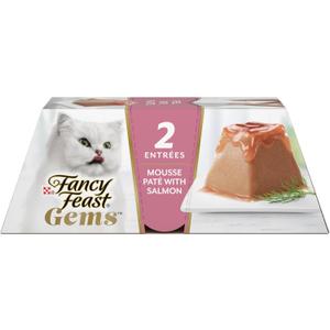 Fancy Feast Gems Pate Cat Food Mousse With Salmon and a Halo of Savory Gravy Cat Food - (Pack of 8) 4 oz. Boxes, BB Date:04/2026