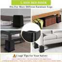 Bed Risers 2 inch, 3 inch, 4 inch, 6 inch, 8 inch Heavy Duty, Oversized Furniture Riser for Couch Sofa Table Chair Leg Frame Dorm, Support up to 6000 Lbs (Black 4 Pack, 8 inch)