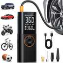 Tire Inflator Portable Air Compressor - 150PSI Fast Cordless Air Pump for Car Tires, Rechargeable Bike Tire Pump with Digital Pressure Gauge, LED Light for Cars, Bicycles, Balls and More (Orange)