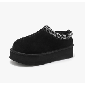 SMajong Women Platform Slippers Mini Snow Boots Thickened Flat Boot Fur Lined Shoes Home Slipper Winter Casual Shoes 37