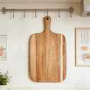 Small Acacia Wood Cutting Board for Kitchen (14'' x 7.8''), Wooden Cutting Board with Handle, Charcuterie Board, Cheese Board, Decorative Wooden Serving Board (1, Acacia Wood Color, 14"L x 7.8"W)