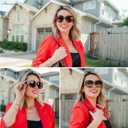 AMOMOMA Oversized Hexagonal Sunglasses for Women, Fashion Womens sunglasess Designer Shades 70s UV400 Polarized AM6646,  Tortoise/Green