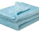 Fuzzy Blanket or Fluffy Blanket for Baby, Soft Warm Cozy Coral Fleece Toddler, Infant or Newborn Receiving Blanket for Crib, Stroller, Travel, Decorative (28Wx40L, XS-Ice Blue