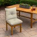 Arden Outdoor Plush Modern Tufted Blowfill Dining Chair Cushion, 21 x 40, Rain-Proof, Fade Resistant, Tufted Cushion for Dining and Bistro Chairs Tan Leala
