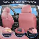 Cute Car Seat Covers,Pink Leather Seat Covers Front Seats,Waterproof Breathable Full Wrapping Edge Car Seat Cushion, Luxury Automotive Seat Protecor