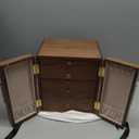 Black Walnut Jewelry Box for Women, 5-Layer Double-Door Cabinet Organizer