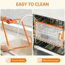 2Pcs Orange Glass Cutting Board for Kitchen, Tempered Glass Chopping Board with Non-Slip Edges, Dishwasher Safe Clear Cutting Board Set, Heat & Shatter Resistant, 15"11" & 13"9"