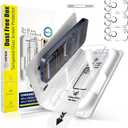 [3+3 Pack] 9H+ Glass for iPhone 17 Pro Screen Protector & Camera Lens Protector | HD Clear | NO.1 Military Grade Shatterproof & Durable | Auto Dust-Elimination | Bubble Free | (Transparent(High Definition+Shockproof))