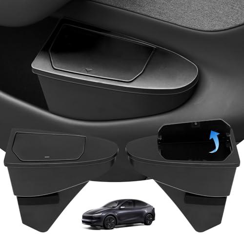 Abystar Door Built-in Trash Can for Tesla Model Y Juniper 2026, Front‑Seat Car Garbage Bin with Push‑Open Lid, Premium Waterproof ABS Door Organizer Insert Accessories
