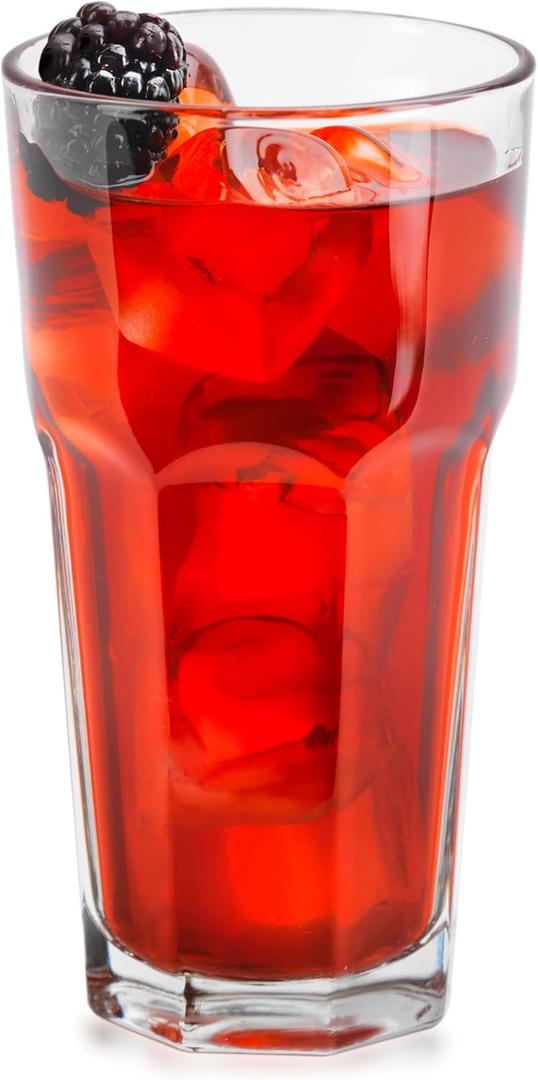 Libbey Gibraltar Drinking Glass Drinking Cup Set, Iconic Heavy Base Bar Glassware Thick Drinking Glasses Set of 12, 16-Ounce Glass Tumbler