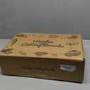 3-Piece Solid Walnut Wood Cutting Boards with Anti-Slip Holder, Chopping Block with Juice Deep Groove & Invisible Handles for Kitchen Meats Vegetables, 100% Natural Walnut, Perfect Housewarming Gift