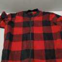 SWOMOG Couples One Piece Pajamas Sets Christmas Men & Women Fleece Winter Loungewear Zip-Up Jumpsuit with Pockets Pjs (Medium, Black and Red Plaid)