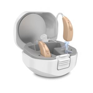 Rechargeable Hearing Aids for Seniors Severe Hearing Loss Earrck Hearing Amplifier with Noise Cancelling BTE Hearing Aid with Volume Control Dual Micphone