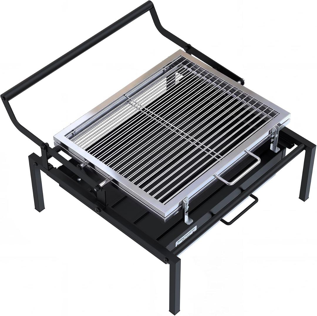 Rotating Charcoal Grill, Heavy-Duty Professional Flip Grill
303 SQ.IN. Large Cooking Surface, Detachable Grill, for 3-8 People, for Camping, Tailgating, Patio