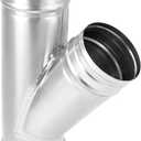 QWORK 4" Duct Splitter, 45 Degree 4 Inch Branch Metal Duct Connector 3 Way Hose Adapter/Splitter (1 Pack)