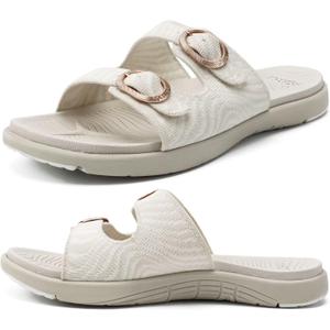 COFACE Womens Sandals Comfortable Orthopedic Orthotic Recovery Ladies Plantar Fasciitis Walking Cushioned Cloud Slip On Slides for Woman 10