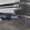 TriTrust Exhaust Tip, 2.5-3 inch inlet adjustable,Fit 2.5''/2.75''/3'' Outer diameter Tailpipe, 4.5'' Outlet 7'' Long Muffler Tip, Black Powder Coated Stainless Steel Tail Tip
