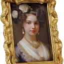 Cuspin 4x6 Picture Frame Gold Bow Frames, Vintage 4 by 6 Photo Frame with Bowknot Design, Ornate Handcrafted Resin Antique Frame with Glass Front for Wall and Tabletop Display, Home Decor, Gift Ideas
