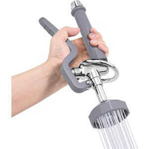 Commercial Sink Sprayer for Kitchen Sink: Akwadu Pre Rinse Spray Valve Head for Commercial Faucets - High Pressure Dish Sprayer Replacement for Restaurant Cleaning (Gray) (Square)