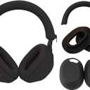 Adhiper 3Sets Siliocne Sweat Case Cover for Sony WH-1000XM5 Headphones, Embody XM5 Earpad Cover/Ear Covers/Headband Cover Protector, Washable Sweatproof Soft Headphones Case AccessoriesBlack