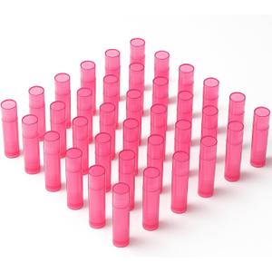 50Pcs Red Plastic Lipstick Containers with Caps 5g Empty Lip Balm Tubes DIY Lip Gloss Balm Stick Tube,Travel Refillable Cosmetic Lipstick Bottle for Lip Balms, Lipsticks, Chapsticks or Solid Perfume