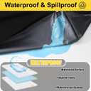 Smiry Picnic Table Cover with Bench Covers, Waterproof Elastic Fitted Polyester Tablecloths for 8 Ft Rectangle Tables, Washable Windproof Tablecloth for Camping, RV & Outdoor (Black, 30x96 Inches)