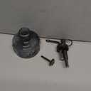 Cute Mini Glass Soap Dispenser with Pump, 6oz Vintage Gothic Style, Colored Thick Glass, for Bathroom or Vanity Decor (Grey) (Gray)