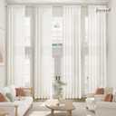 Joywell Extra Long Linen Sheer Curtains 132 Inches Length Long for High Tall Ceiling Living Room,Rod Pocket Light Filtering Drapes for 2 Story Large Window Bedroom,W52 x L132,Natural Beige,1 Panel