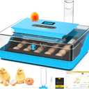 25 Egg Incubator Digital Poultry Hatcher Machine with Automatic Egg Turning, incubators for Hatching Eggs, Temperature & Humidity Control, LED Screen, General Purpose Incubator (Blue NEW)