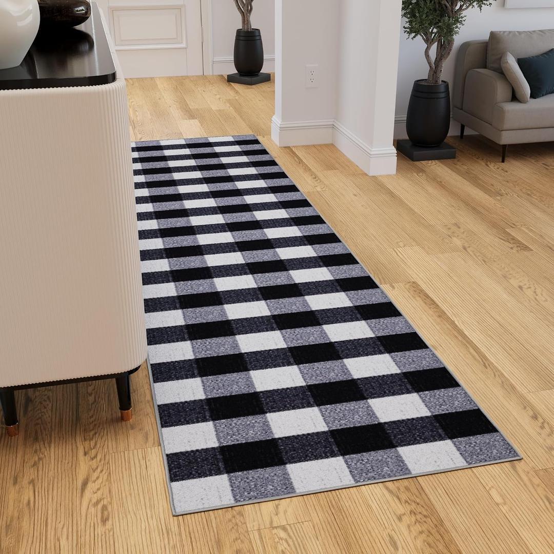 Ottomanson Buffalo Plaid 3x10 Runner Rug for Hallway – Kitchen Rug Runners