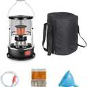 Kerosene Heater - Stainless Steel Portable Stove, Non-Electric Indoor Outdoor With Two Features for Camping, Patio, Garden, Cooking, Winter Heating, 2600W (Black Set)