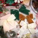 3 x 18 Pcs Christmas Velvet Bows 6 Inch Rustic Holiday Wreath Bows Vintage Xmas Ribbon Bows for Christmas Tree Wreath DIY Home Decorations