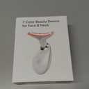 7 Color Face and Neck Massager Light Therapy, Red Light Based Facial Massager for Skin Care, Smoothing, Firming (White)