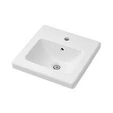 16.5in Ceramic Square Vanity Sink Top, White