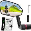 RBRL Bicycle Mirror, Extra Large Bike Mirror, 360 Adjustable Shatterproof and Durable Bar End Rear View Mirror Bicycle, Side Mirrors for E-Bike (Left)